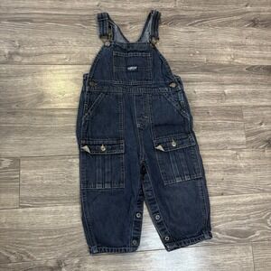 Oshkosh B'gosh Overalls‎ Baby 18M Vestbak Blue Dark Wash 7 Pockets Cotton Y2K